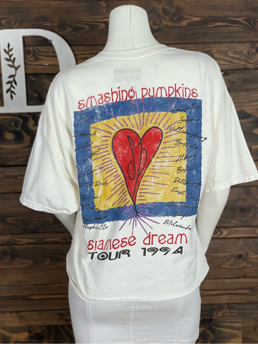 Smashing Pumpkins Siamese Dream 1994 Tour Graphic Tee Off White S/M - Picture 4 of 6
